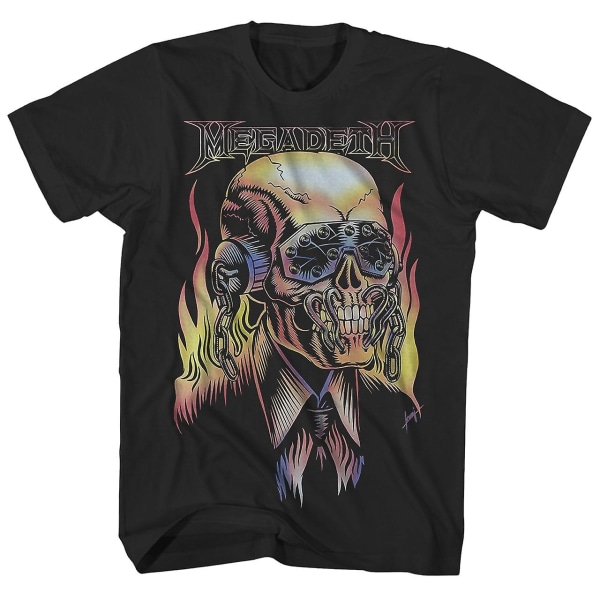 Megadeth T-tröja Flammande Vic Rattlehead Megadeth-skjorta XXXL