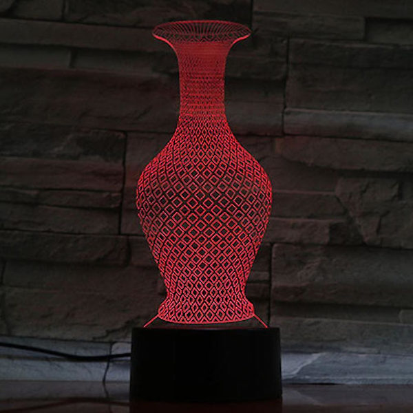Vas Colorful3d Led Nattljus Sovrumsbordslampa Färgskiftande