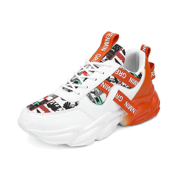 Herr Sport Athletic löparsneakers Walking Shoes 3Be911 WhiteOrange 39