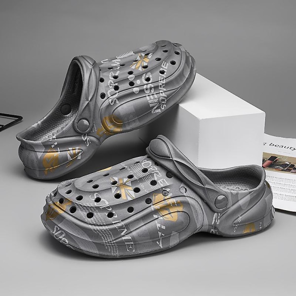 Strandtofflor för män Modesandaler Utomhus Halkfria inomhusskor 3B0820-1 Gray 44
