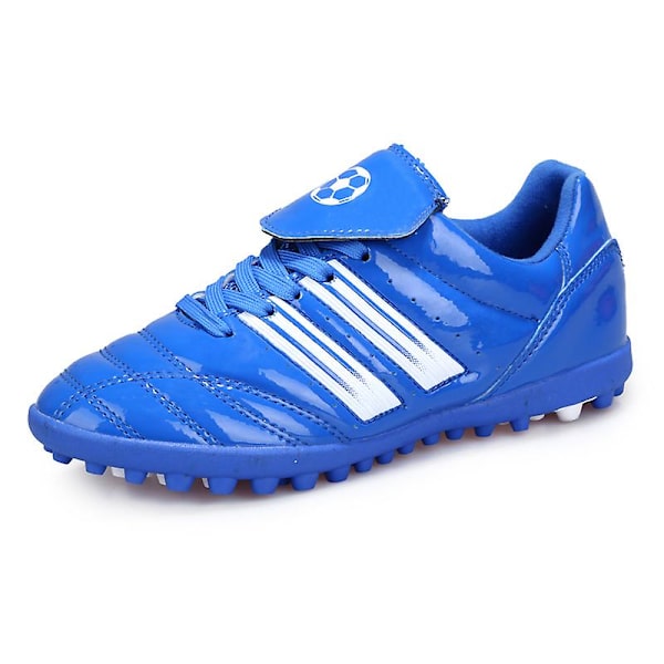 Pojkar Fotbollsskor Spikes Fotbollsskor för ungdomar Ankelstövlar Atletisk Sneaker 3C26005 Blue 30