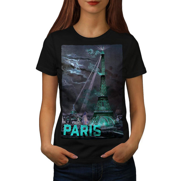 Paris City Night Women Blackt-shirt 3XL