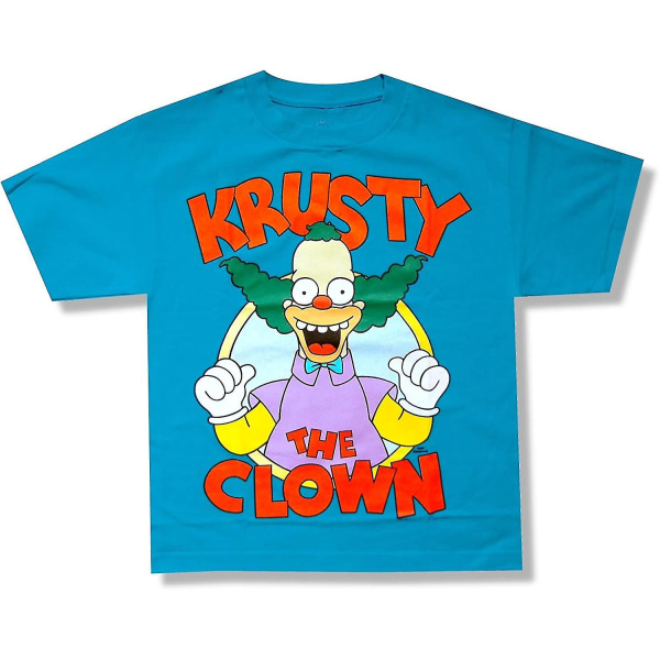 Bioworld Youth The Simpsons "krusty The Clown" Aqua Blue T-shirt (ungdom 3XL