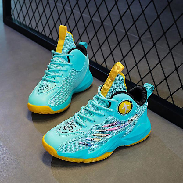 Barn Pojkar Flickor Sneakers Andas löparskor Mode Sportskor 3As800 Cyan 32