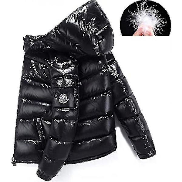 Vinterglänsande dunjacka Herrjacka Ståkrage dunjacka med huva Black XL