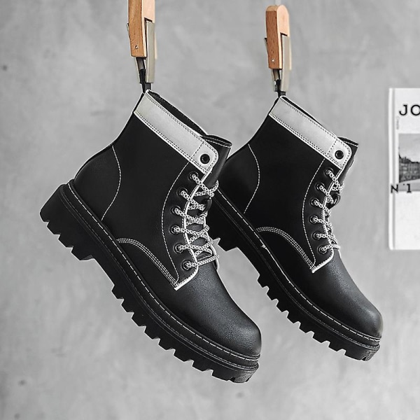 Herr Martin Boot Kvinnor Korta Kängor Med Snörning Chunky Låg Klack Mid-Calf Boots 2Kaf11 44