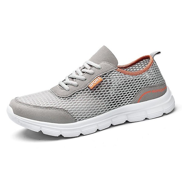 Män Skor Höst Soft Loafers Skor Lättvikt Billiga Mesh Casual Herr Sneakers 2G8928-1 Gray 40