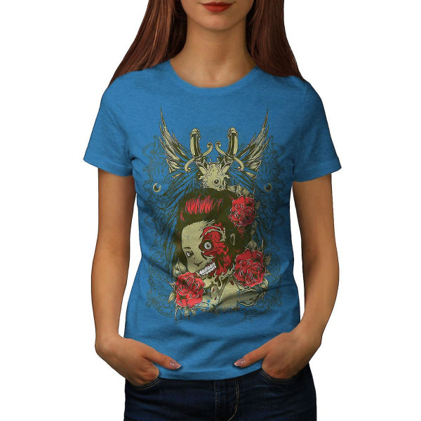 Dead Girl Rose Zombie Kvinnor Royal Bluet-shirt S