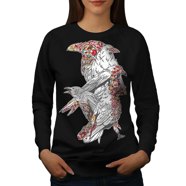 Crow Bird Cool Art Women Blacksweatshirt S