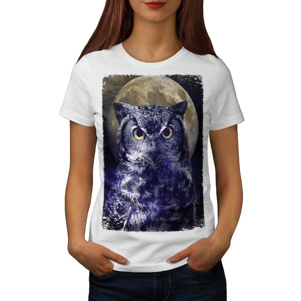 Owl Beast Moon Sky Women T-shirt L