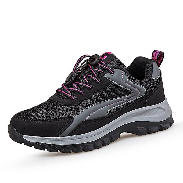 Män Dam Sneakers Andningsbara promenadskor Mode Sportskor Äldre skor Yj9109 BlackPurple 41