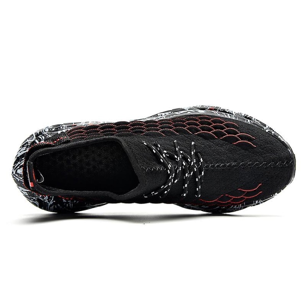 Sneakers med flugvävd mesh för män som andas sportskor 3C2238 Black 39