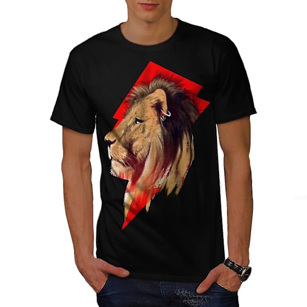 Tiger Head Face Animal Men Blackt-shirt M