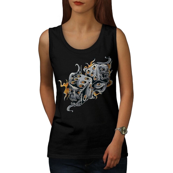 Gamble Dice Evil Gamble Women Blacktank Top | Wellcoda L