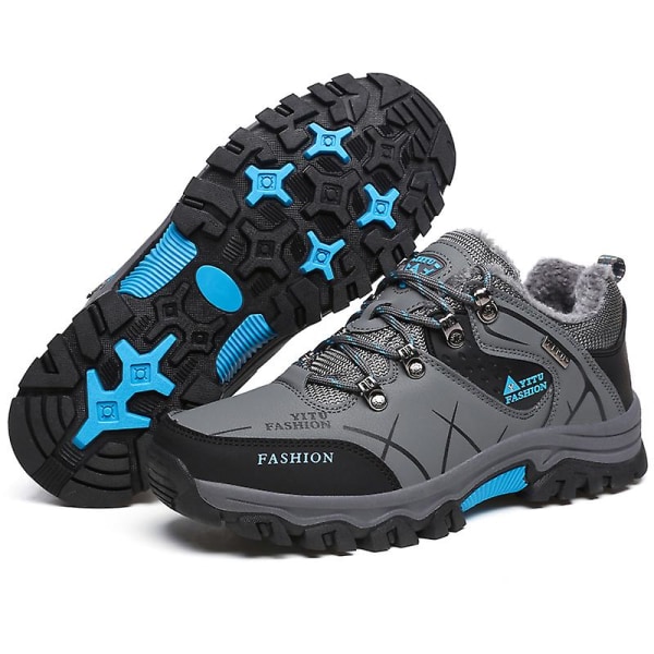 Vinter snösneakers för män Vattentåliga skor Anti-halk Casual Lätta vandringsskor 8527 Gray 47
