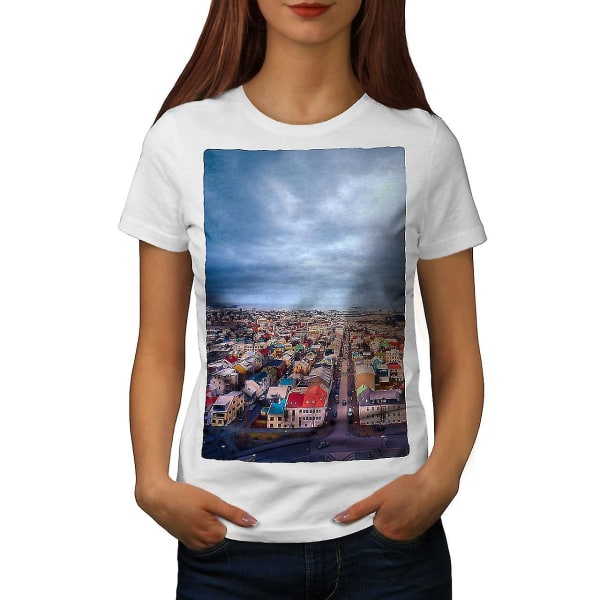 Foto från Sky Art City Whitet-shirt för kvinnor L