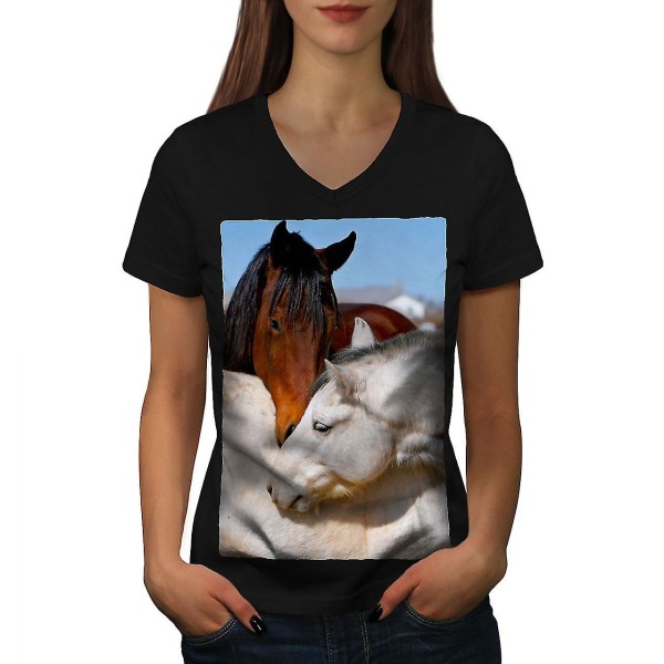 Horse Love Photo Animal Women T-shirt L