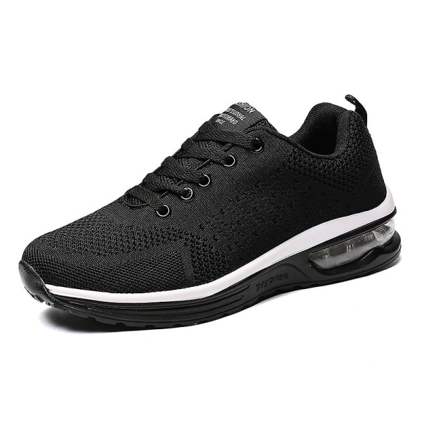 Lätta Sneakers för män Andas löparskor Mode Sportskor 3D5066 Black 44