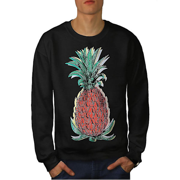 Ananas Mat Män Blacksweatshirt XL