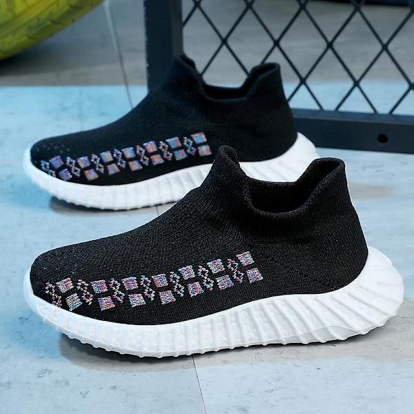 Sneakers för barn som andas löparskor Mode Sportskor Wz631 BlackWhite 32