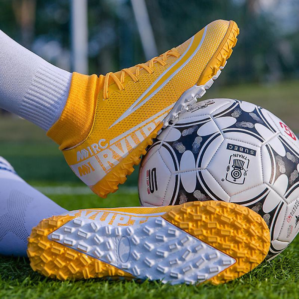 Fotbollsskor för herr, halkfria fotbollsskor, Gräs Fotbollssneakers Yj8508A Yellow 44