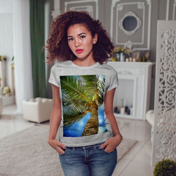 Beach Palm Tropic T-shirt för kvinnor L
