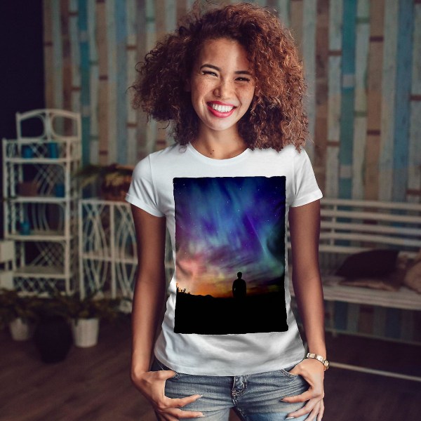 Aurora Light Night Whitet-shirt för kvinnor XXL