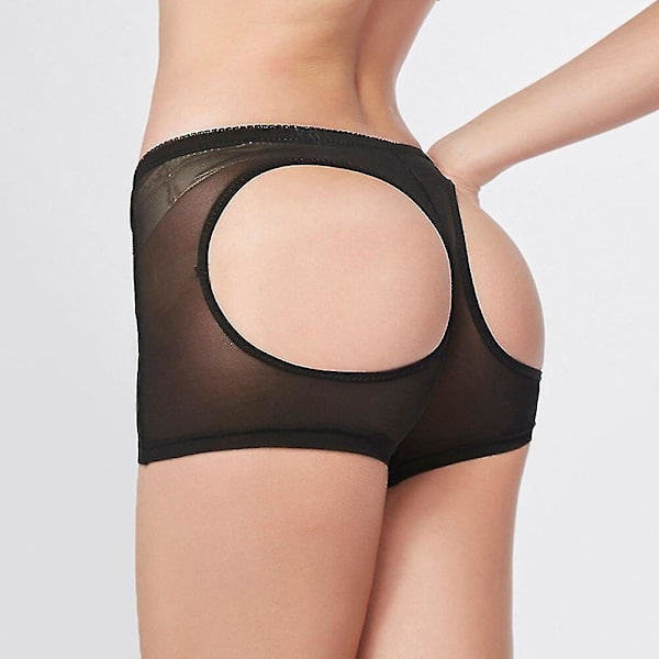 Damkontroll Booty Lifter Waist Trainer Butt Lifter Mage Sexiga Shapewear Trosor Underkläder För Kvinna Body Shaper Kort, svart XL