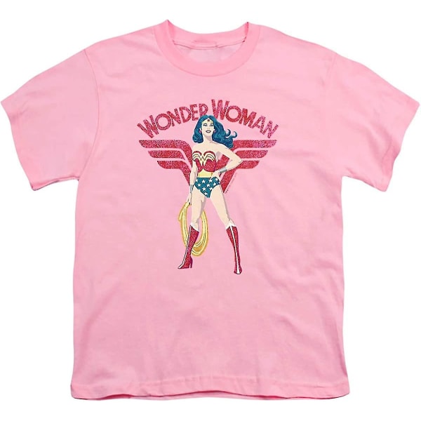 Wonder Woman Hero Stance Rosa T-shirt för barn M