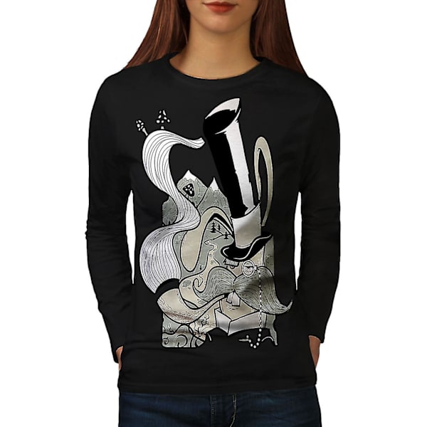 Hippie Rökning Kvinnor Svart Långärmad T-shirt M