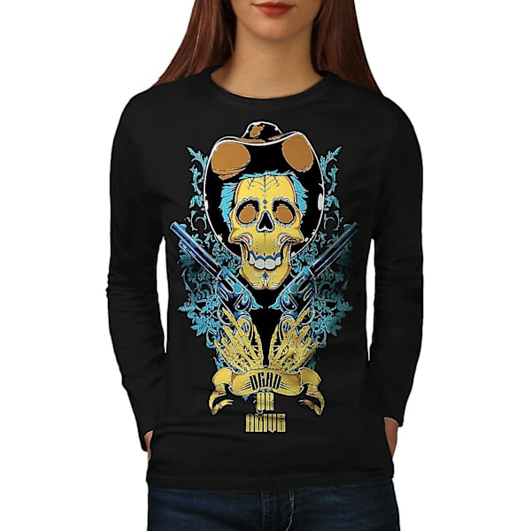 Dead Or Alive Gun Kvinnor Svart Långärmad T-shirt | Wellcoda M