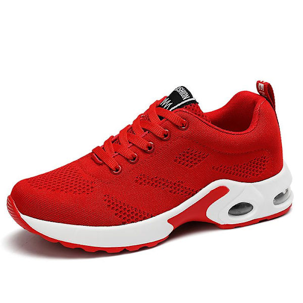 Air Cushion Sneakers för damer Shoes Damping Running Shoes 1727 Red 42