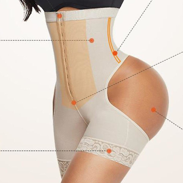 Hög midja bantning Body Shaper Kvinnor Sexig Push Up Butt Lifter Strap Butt Enhancer Magekontroll Booty Lifter Shaper Trosor,svart XL