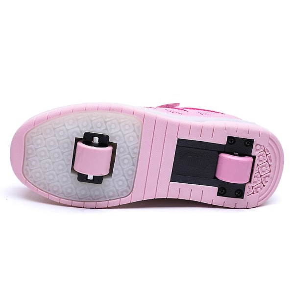 Barnsneakers Dubbelhjulsskor Led Light Shoes 802 Pink 31