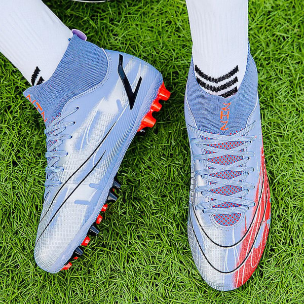 Fotbollsskor för män Spikes Fotbollsskor för ungdomar Ankelstövlar Athletic Sneaker 3C758G Purple 43