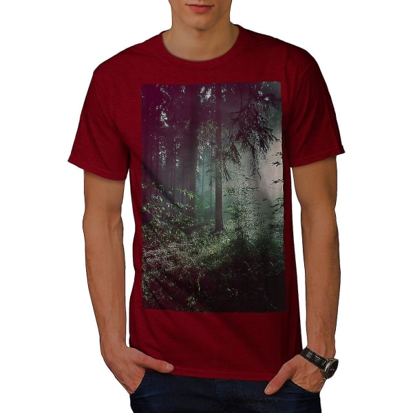 Deep Dark Forest Men Röd-skjorta XL