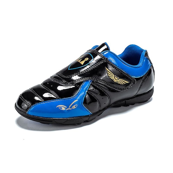 Fotbollsskor för barn Pojkar Flickor Fotbollsskor Grästräning Sport Skor Sneakers Yj22030 BlackBlue 29