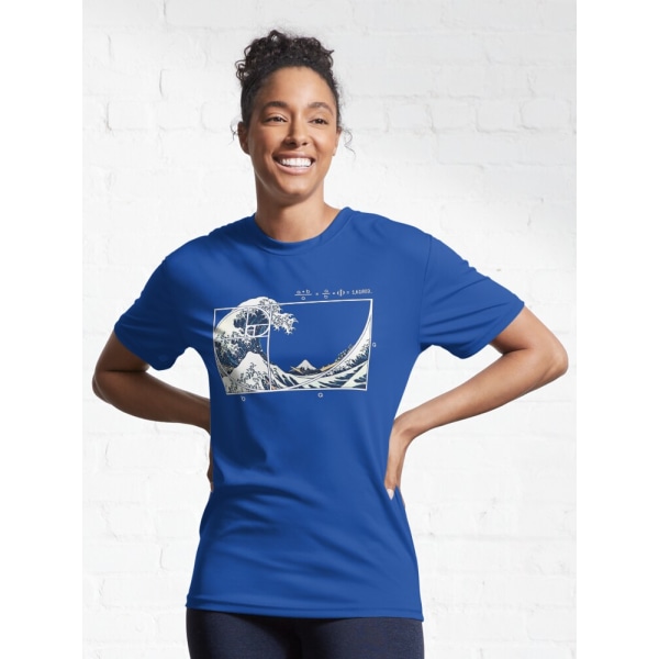 Den stora Fibonacci Wave Active T-shirten Royal Blue 2XL_Front