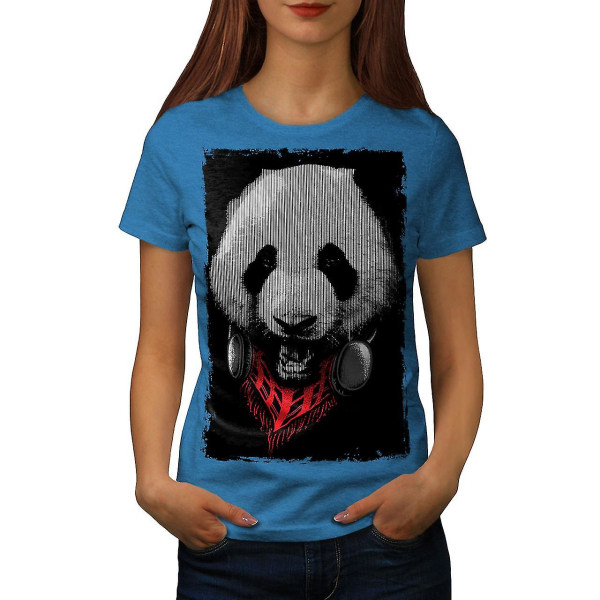 Panda Med Headset Kvinnor Royal Bluet-shirt XXL