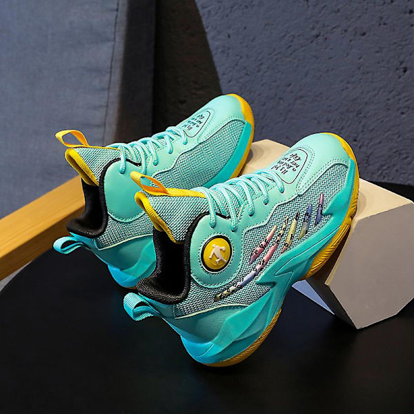 Barn Pojkar Flickor Sneakers Andas löparskor Mode Sportskor 3As800 Cyan 32