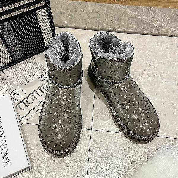 Dam Vinterstövlar Snow Boot Plysch Varma Skor Vattentät Boot Yjy-5 Gray 38