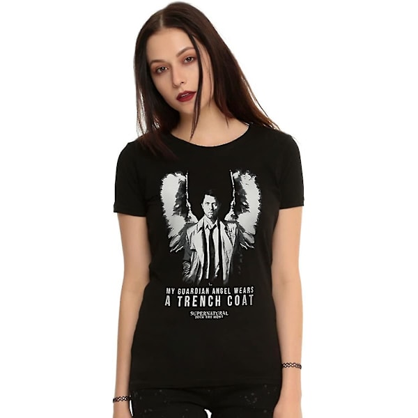 Övernaturlig Castiel Guardian Angel Girls T-shirt 3XL
