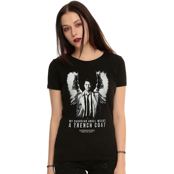 Övernaturlig Castiel Guardian Angel Girls T-shirt L