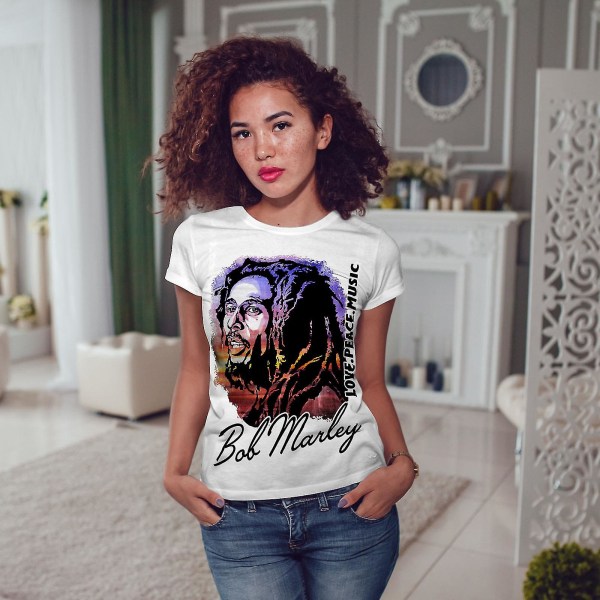 Bob Marley Love Celebrity Women T-shirt 3XL