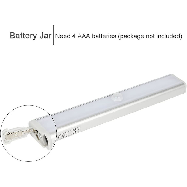 Rörelsesensorljus, 10 led trådlös batteridriven Pir rörelsesensor nattljusbar