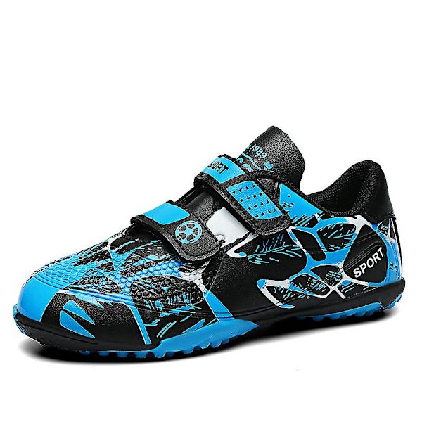 Fotbollsskor för barn Halkfria fotbollsskor Klossar Gräs Fotbollssneakers Yj166 Blue 38
