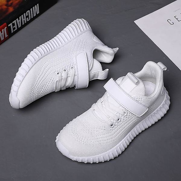 Barn Sneakers Andas löparskor Mode Pojkar Flickor Sportskor 3A806 White 34