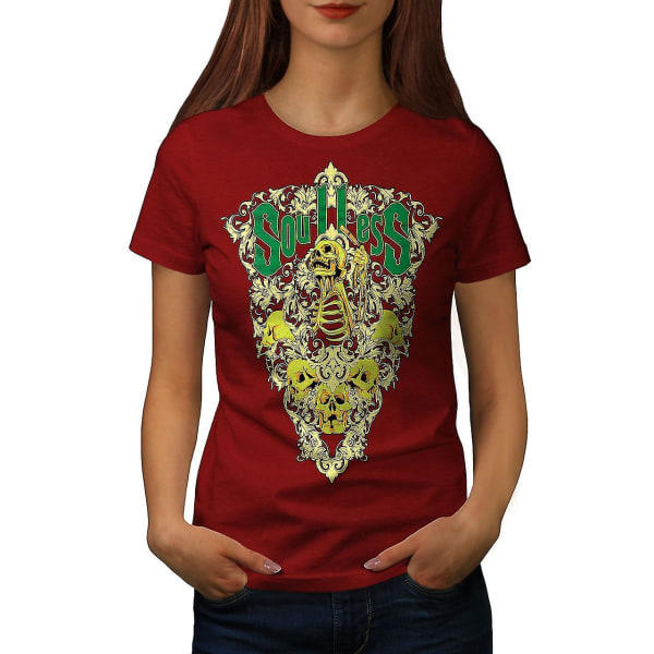 Soulless Zombie Skull Kvinnor Röd-skjorta S