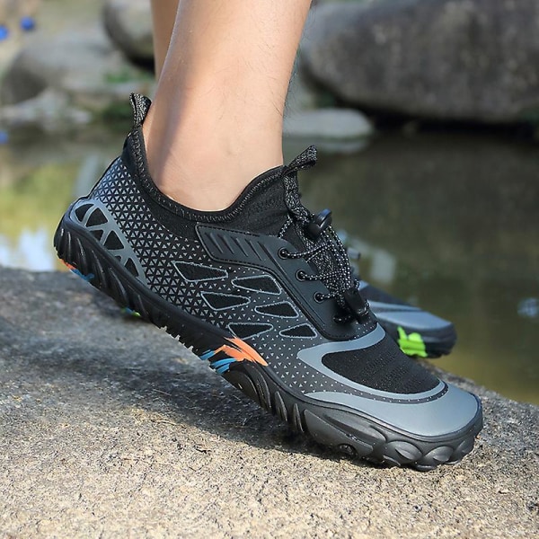 Vattenskor för män Beach Pool Shoes Quick-Dry Yoga Sportskor för kvinnor 22 Black 38