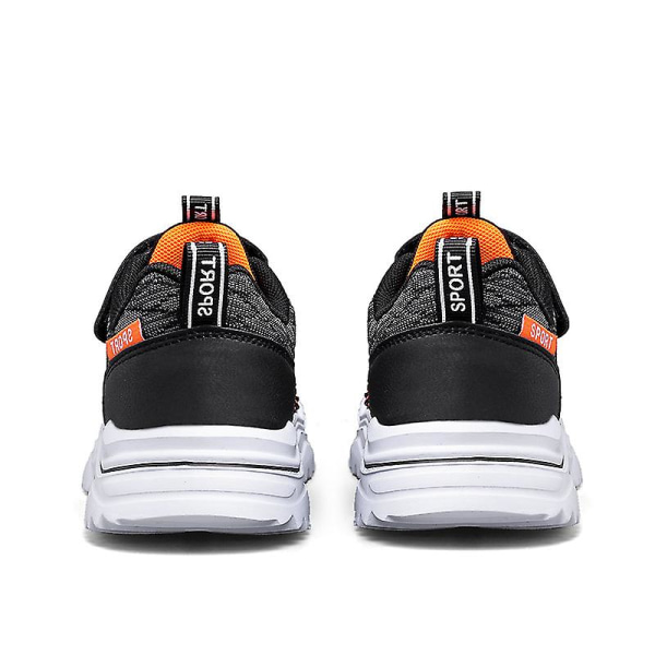 Sneakers för barn som andas löparskor Mode Sportskor 2C1059 BlackOrange 34